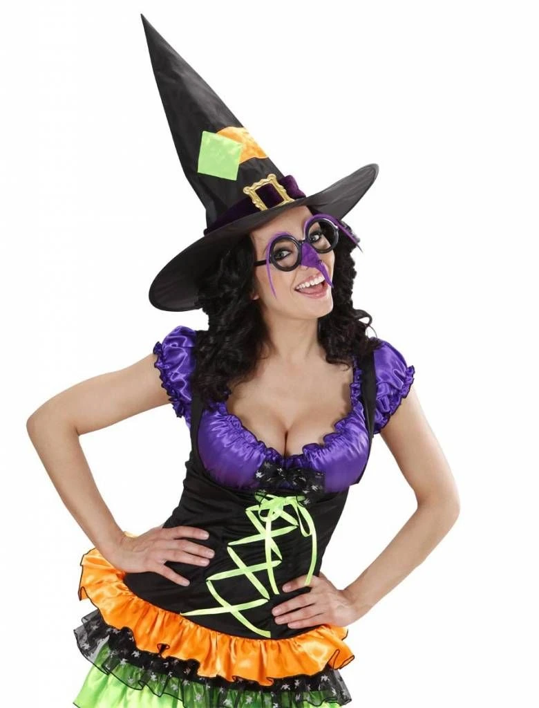 Bril Met Heksenneus En Veren Wenkbrouwen 2 Bril Met Heksenneus En Veren Wenkbrouwen - Afbeelding 2