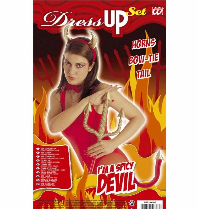 Duivel-setje Met Hoorntjes En Staart 2 Duivel-setje Met Hoorntjes En Staart - Afbeelding 2