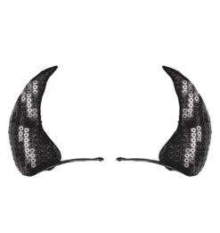 Duivels Haarclips Met Zwarte Pailletten Hoorntjes