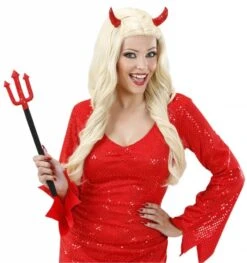 Duivelse Haarclips Met Rode Pailletten Hoorntjes -HalloweenkledingVerkoop duivelse haarclips met rode pailletten hoorntjes 2