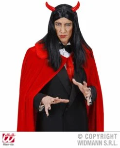 Enge Zwarte Duivelspruiken Met Lang Haar