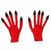 Gemene Rode Duivels Handschoenen Met Zwarte Nagels