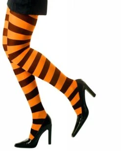 Gestreepte Neon Heksenpanty's Voor Halloween -HalloweenkledingVerkoop gestreepte neon heksenpantys voor halloween 2