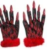 Gevlamde Duivel Handschoenen Voor Halloween