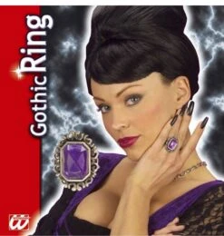 Gothische Ring Met Gemsteen Voor Halloween -HalloweenkledingVerkoop gothische ring met gemsteen voor halloween 4