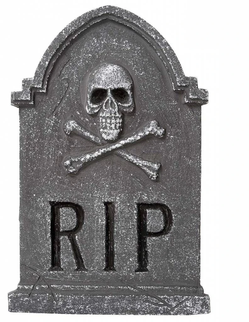 Grafsteen RIP Met Doodskop Voor Halloween 1 Grafsteen RIP Met Doodskop Voor Halloween