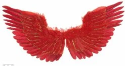 Grote Rood Met Zilver Duivelsvleugels Voor Halloween