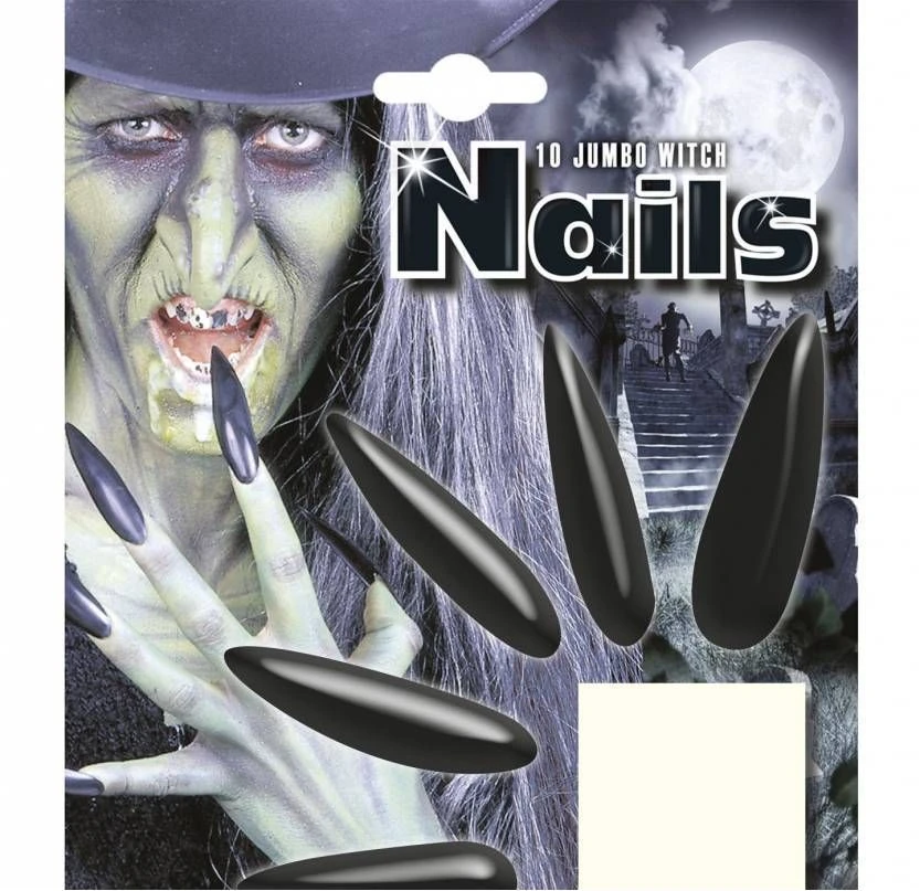 Halloween Heksen Nagels In Zwarte Kleur 2 Halloween Heksen Nagels In Zwarte Kleur - Afbeelding 2