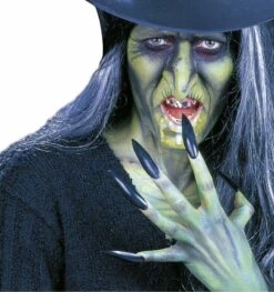 Halloween Heksen Nagels In Zwarte Kleur