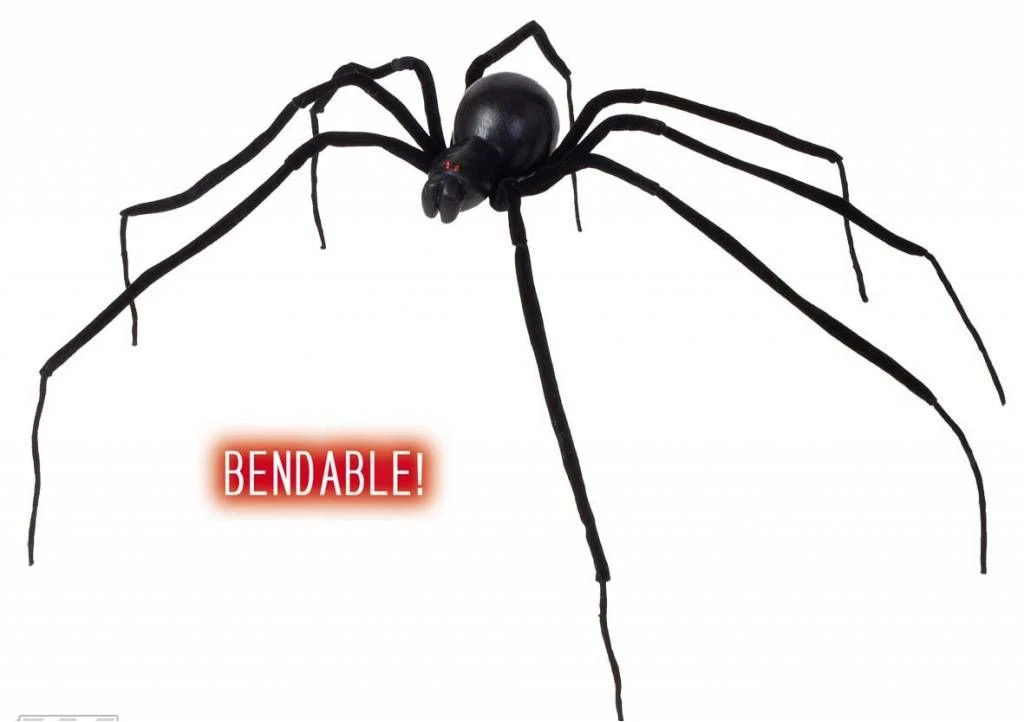 Halloweenaccessoires Buigbare Zwarte Spin 110cm 1 Halloweenaccessoires Buigbare Zwarte Spin 110cm