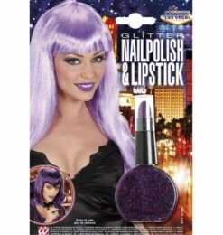 Halloweenaccessoires Combi Lippenstift En Nagellak Paars -HalloweenkledingVerkoop halloweenaccessoires combi lippenstift en nagellak 3