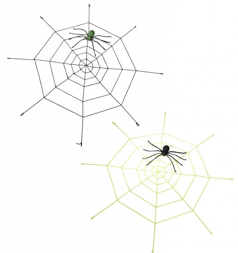 Halloweenaccessoires Gigantisch Spinneweg (220cm) Met Oplichtende Spin 1 Halloweenaccessoires Gigantisch Spinneweg (220cm) Met Oplichtende Spin