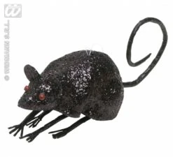 Halloweenaccessoires Glitter Muis 8,5cm