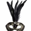 Halloweenaccessoires Glitter Oogmasker Met Stenen Goud