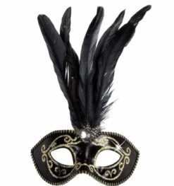 Halloweenaccessoires Glitter Oogmasker Met Stenen Goud