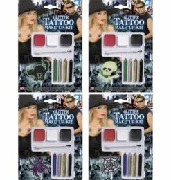 Halloweenaccessoires Glitter Tattoo Make-up Kit