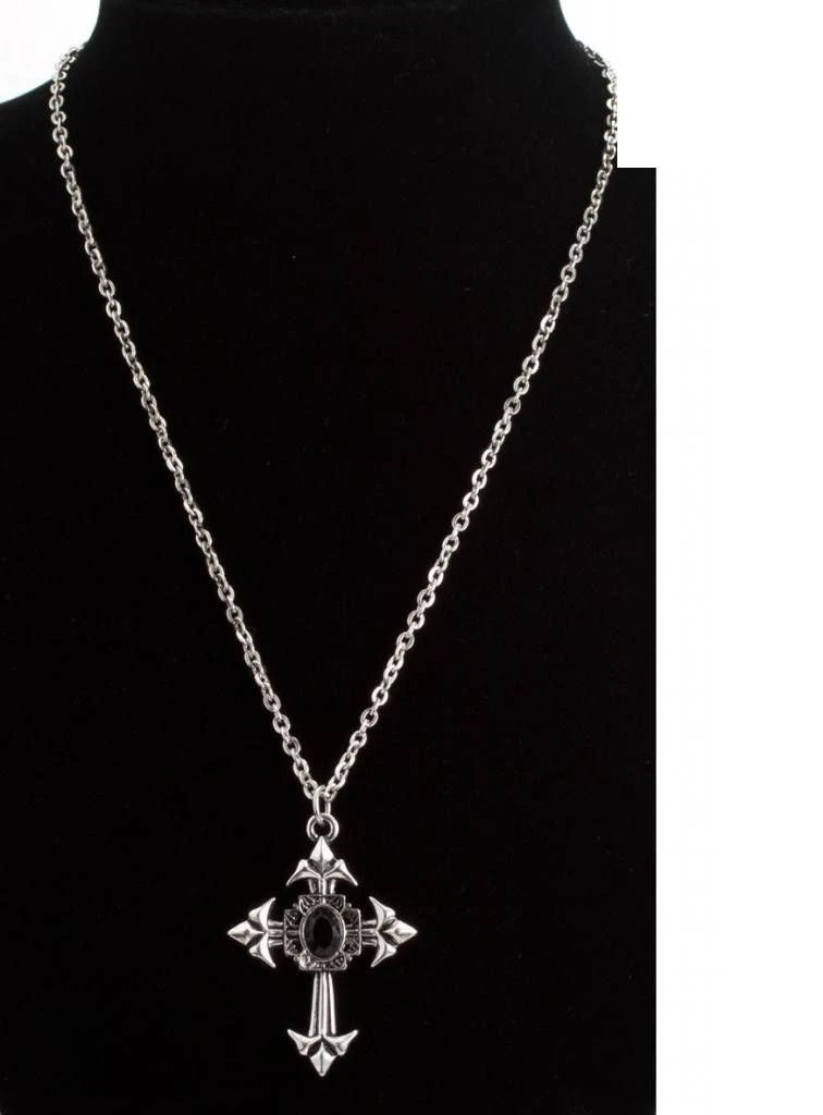 Halloweenaccessoires Gothic Ketting Met Rode Steen 3 Halloweenaccessoires Gothic Ketting Met Rode Steen - Afbeelding 3