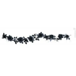 Halloweenaccessoires Guirlande Met Zwarte Rozenschedelsverlichting 180cm 1 Halloweenaccessoires Guirlande Met Zwarte Rozenschedelsverlichting 180cm