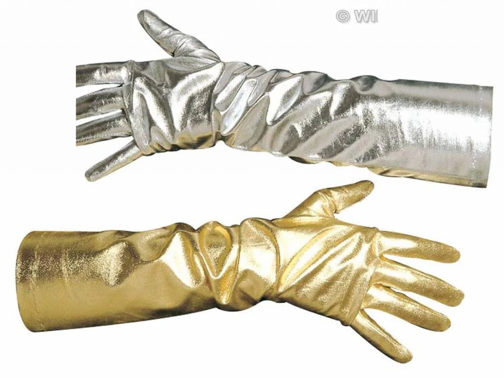 Halloweenaccessoires Handschoenen Dame Goud Of Zilver 1 Halloweenaccessoires Handschoenen Dame Goud Of Zilver