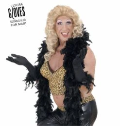 Halloweenaccessoires Handschoenen Met Veren Zwart -HalloweenkledingVerkoop halloweenaccessoires handschoenen met veren zwart 4