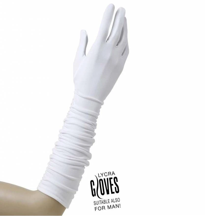 Halloweenaccessoires Handschoenen Plisse Lycra Zwart 2 Halloweenaccessoires Handschoenen Plisse Lycra Zwart - Afbeelding 2