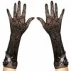 Halloweenaccessoires Handschoenen Spinneweb Met Strass Schedel