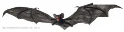 Halloweenaccessoires Harige Zwarte Vleermuis 74cm