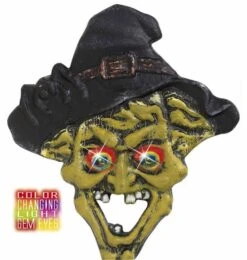 Halloweenaccessoires Hoofd Heks Met Meerkleurig Licht