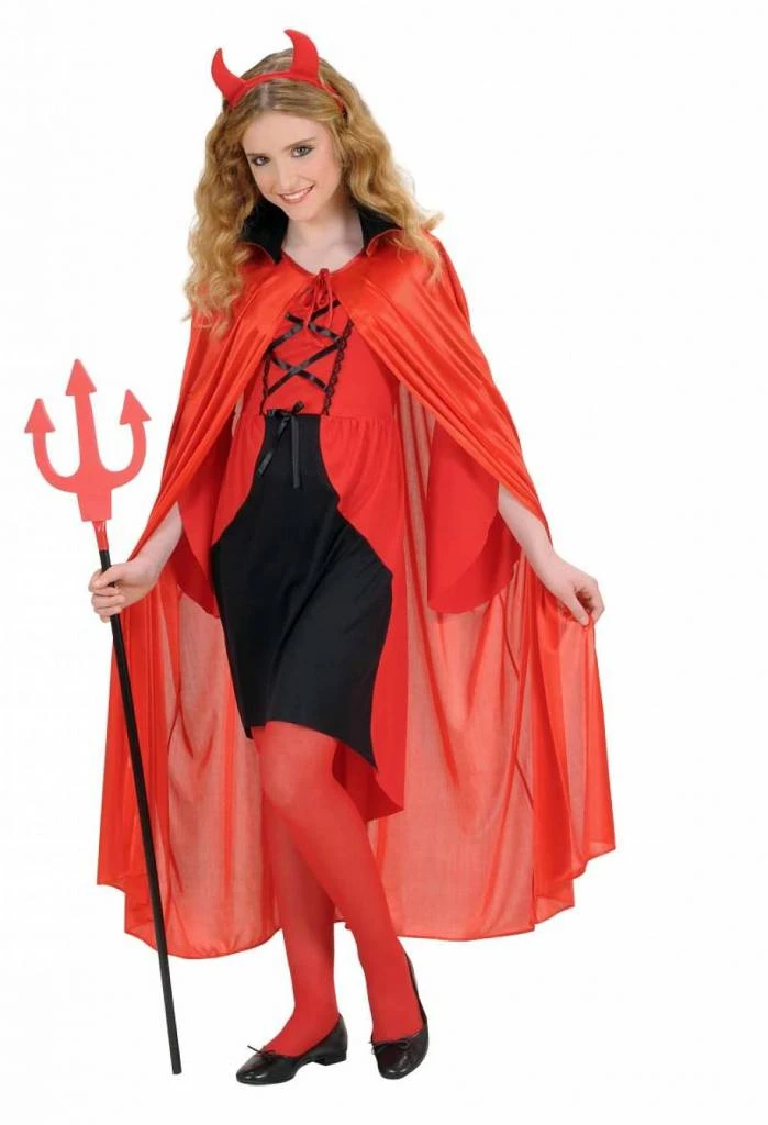 Halloweenaccessoires Kindercape Rood Met Zwarte Kraag 1 Halloweenaccessoires Kindercape Rood Met Zwarte Kraag