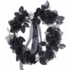 Halloweenaccessoires Krans Met Zwarte Rozenschedelsverlichting 45cm