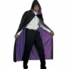 Halloweenaccessoires Luxe Zwart/paarse 2-zijdige Cape