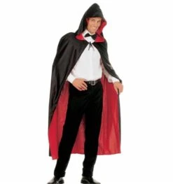 Halloweenaccessoires Luxe Zwart/rode 2-zijdige Cape