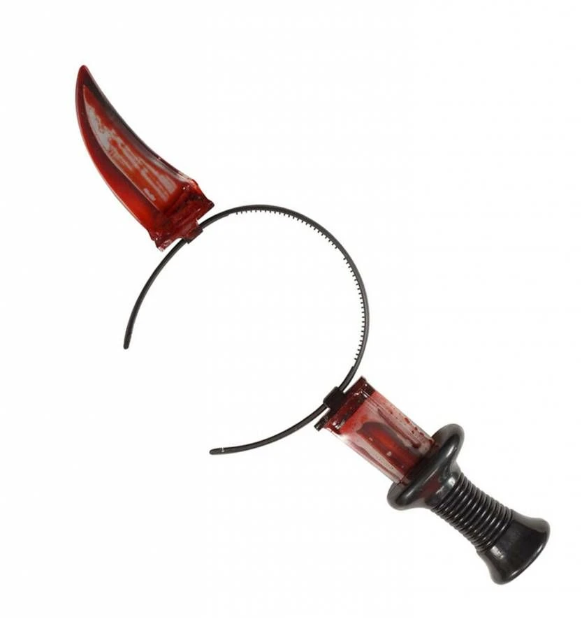 Halloweenaccessoires Mes Door Hoofd Met Bloed 1 Halloweenaccessoires Mes Door Hoofd Met Bloed