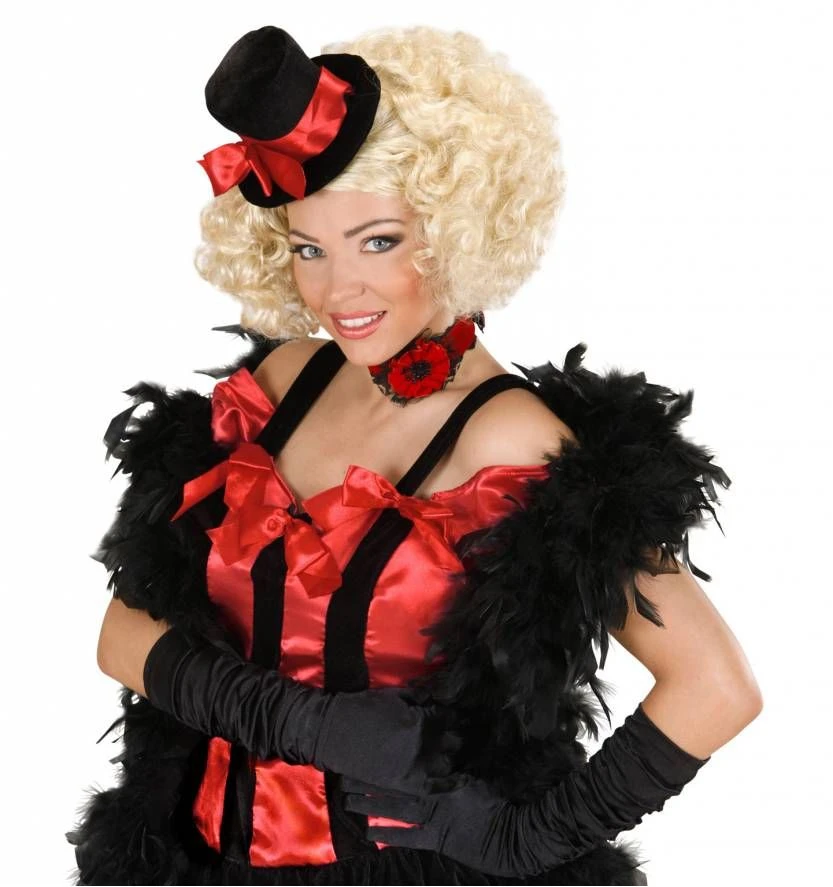 Halloweenaccessoires Nekband Fluweel Rood Met Bloem 2 Halloweenaccessoires Nekband Fluweel Rood Met Bloem - Afbeelding 2