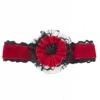 Halloweenaccessoires Nekband Fluweel Rood Met Bloem