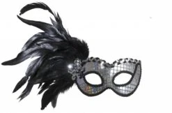 Halloweenaccessoires Oogmasker Holografisch Met Veren