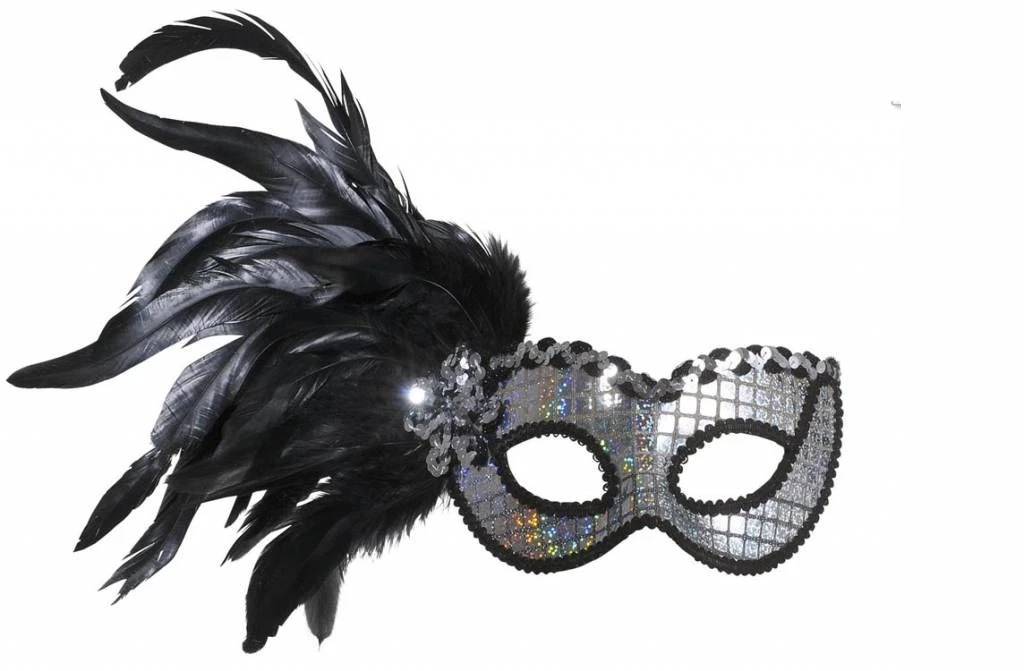 Halloweenaccessoires Oogmasker Holografisch Met Veren 1 Halloweenaccessoires Oogmasker Holografisch Met Veren