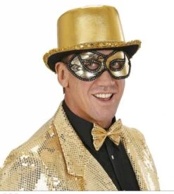 Halloweenaccessoires Oogmasker Zwart/goud Met Kant Op Ogen -HalloweenkledingVerkoop halloweenaccessoires oogmasker zwart goud met kant 4