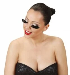 Halloweenaccessoires Oogwimpers Met Zwarte Veren -HalloweenkledingVerkoop halloweenaccessoires oogwimpers met zwarte veren 2