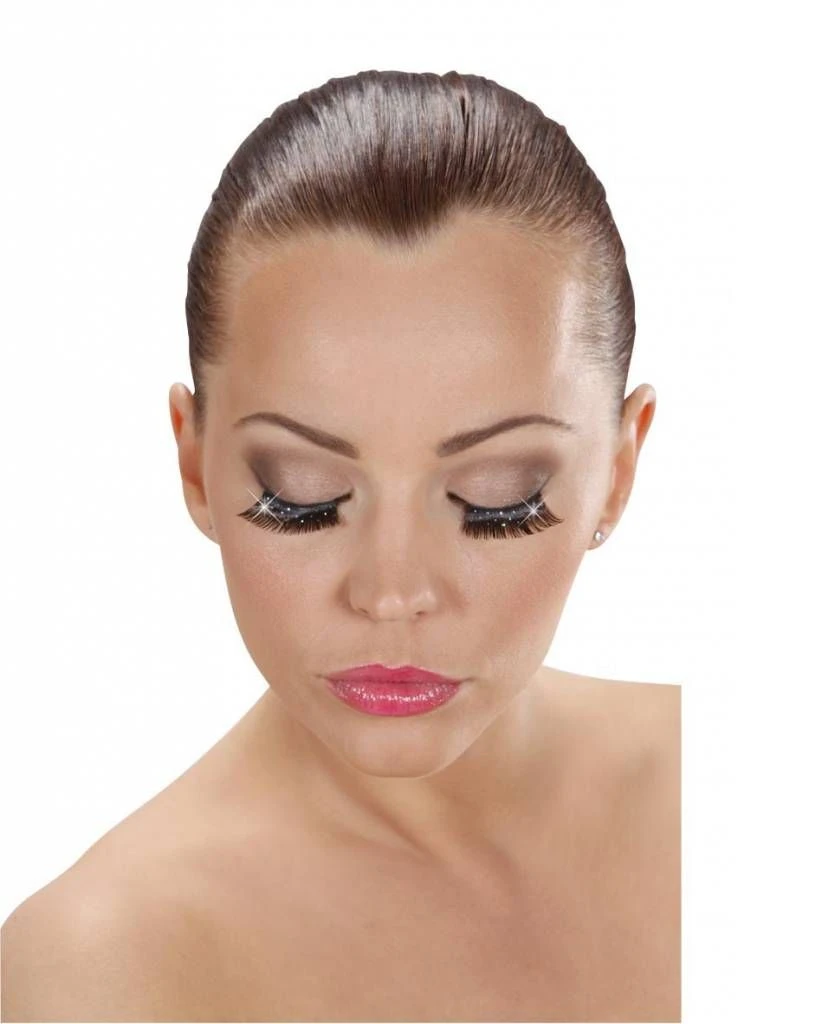 Halloweenaccessoires Oogwimpers Zwart Holografisch Glitter 2 Halloweenaccessoires Oogwimpers Zwart Holografisch Glitter - Afbeelding 2