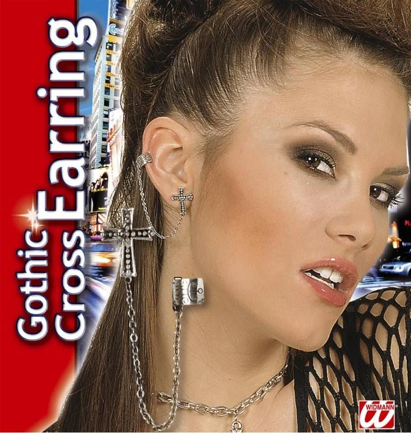 Halloweenaccessoires Oorbellen Kruis 4 Halloweenaccessoires Oorbellen Kruis - Afbeelding 4