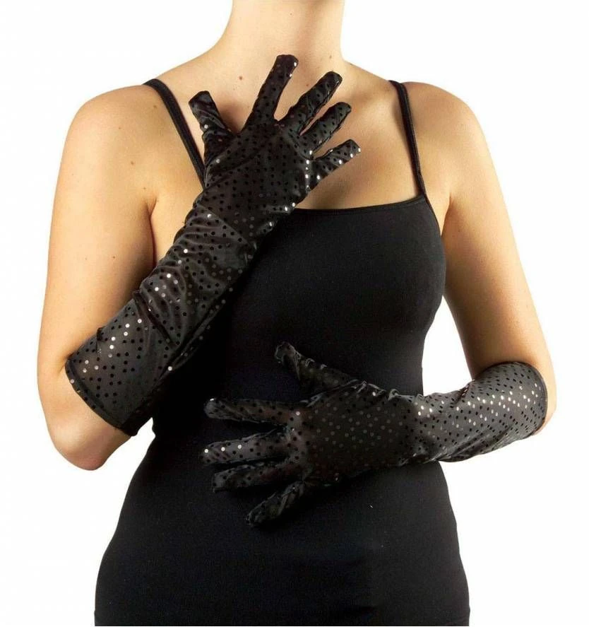 Halloweenaccessoires Pailletten Handschoenen Goud/zilver 4 Halloweenaccessoires Pailletten Handschoenen Goud/zilver - Afbeelding 4