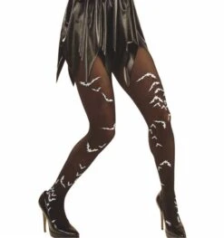 Halloweenaccessoires Panty Zwart Met Vleermuizen