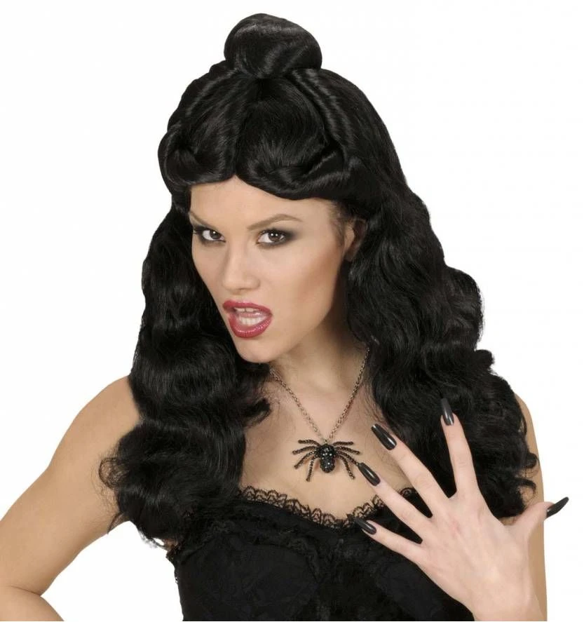 Halloweenaccessoires Pruik Western Belle Zwart 1 Halloweenaccessoires Pruik Western Belle Zwart