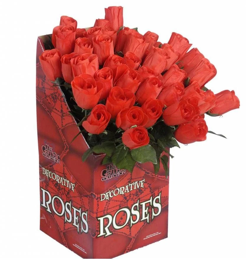 Halloweenaccessoires Rode Roos 44cm 3 Halloweenaccessoires Rode Roos 44cm - Afbeelding 3