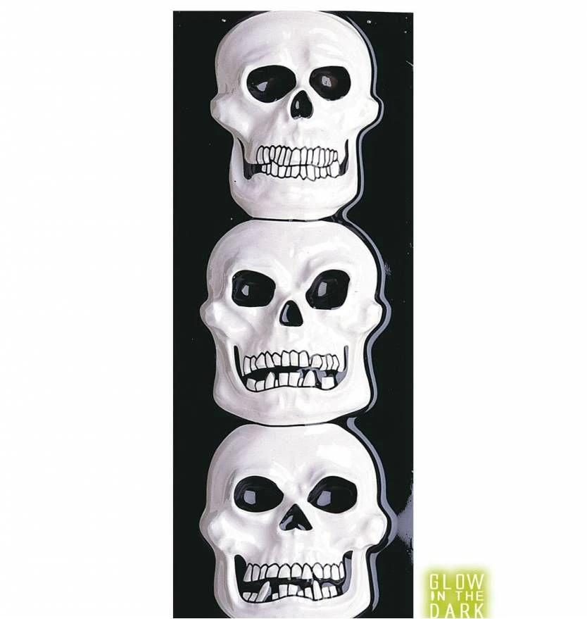Halloweenaccessoires Schedeldecoratie 3dvertikaal 20x50cm 1 Halloweenaccessoires Schedeldecoratie 3dvertikaal 20x50cm