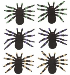 Halloweenaccessoires Set Van 2 Spinnen Met Glitter Accenten 12cm