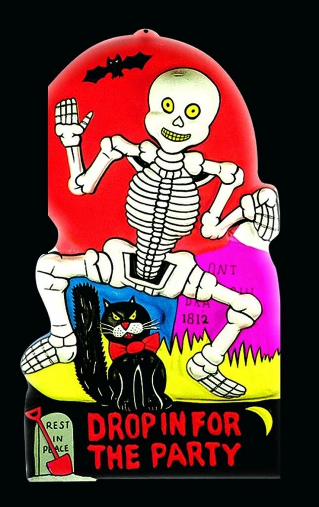 Halloweenaccessoires Skelet/heks Wanddecoratie 55x35cm 2 Halloweenaccessoires Skelet/heks Wanddecoratie 55x35cm - Afbeelding 2