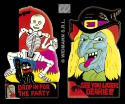 Halloweenaccessoires Skelet/heks Wanddecoratie 55x35cm