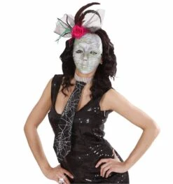 Halloweenaccessoires Stropdas Spinneweb 45cm -HalloweenkledingVerkoop halloweenaccessoires stropdas spinneweb 45cm 2